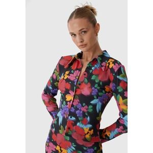 Finders Aubrey‎ Shirt Button Up Long Sleeve Multicolor Floral Top Womens Small